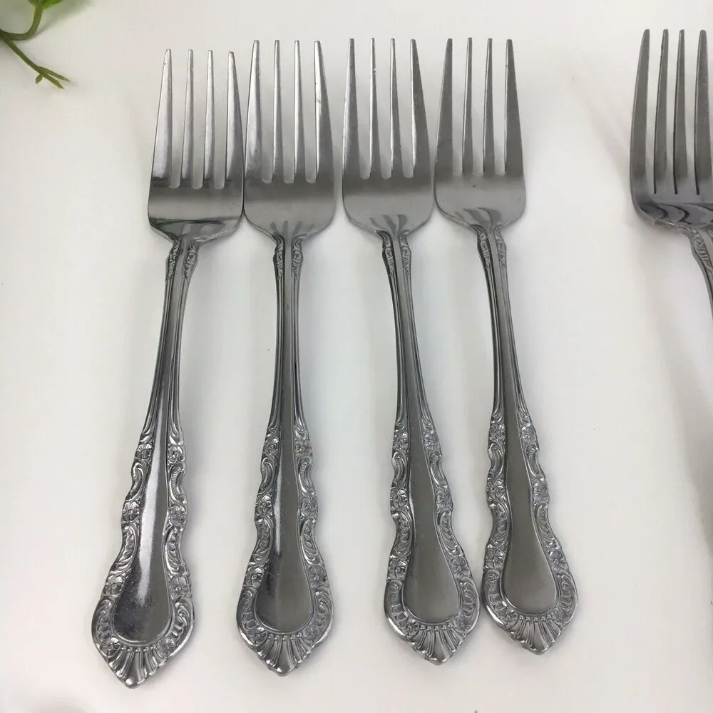 20pc FLORAL TIARA Reed & Barton Select Stainless Flatware  Forks Service for 4